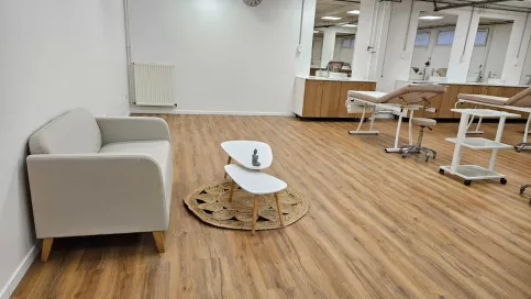 coin accueil dans la salle de pratique